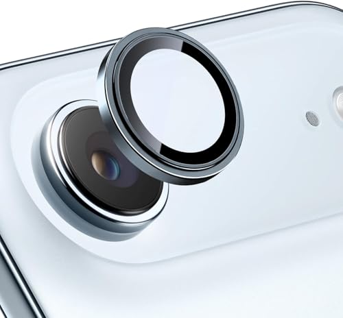 Image of Skinomi Camera Lens Protector Compatible with iPhone 17 Air, [Anti-Scratch] Premium Tempered Glass Film Aluminum Alloy Lens Ring Cover-Blue Titanium
