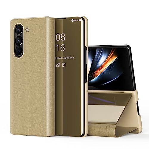 Coque Galaxy Z Fold 6 design miroir doré pour vos retouches maquillage