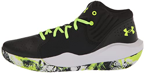 Under Armour Grade School Jet '21 Basketball Shoe, (009) Black/White/Lime Surge, 4 Us Unisex Big Kid #TOP7