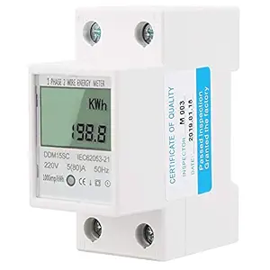 Generic DDM15SC Single Phase DIN Rail Energy Meter 5-80A KWh Energy Meter, Digital Energy Meter with LCD Display
