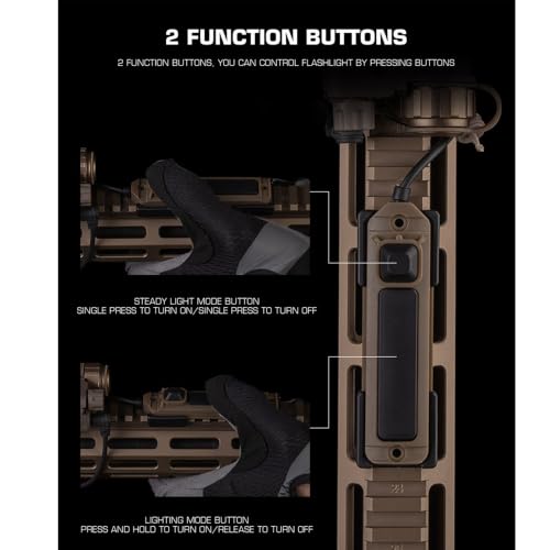 Interruptor táctico de doble botón de alta resistencia compatible con conector SF y 2,5 mm 4