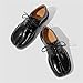 Kluolandi Split Toe Loafers for Women Tabi Shoes Platform Chunky Heel Loafers Lace Up Business Casual Black Leather Shoes Size 7