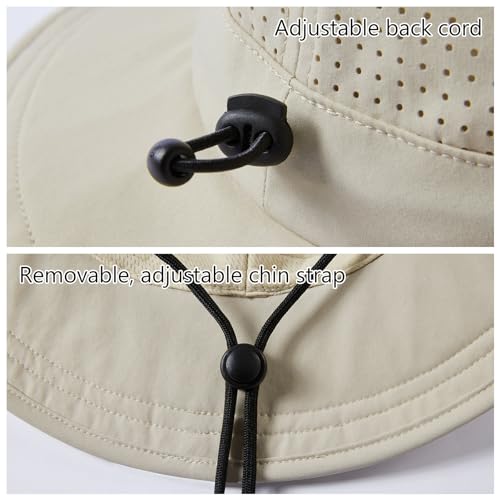 Image of UPF 50+ Bucket Sun Hat with Laser Perforated Mesh Cooling Adjustable Breathable Lightweight for Outdoor Men Women