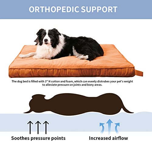 Wellyelo Medium Orthopedic Dog Bed Dog Beds For Medium Dogs Cat Bed For Indoor Cats Dog Crate Pad Pet Bed Machine Washable (30X20X4, Orange-1) #TOP1