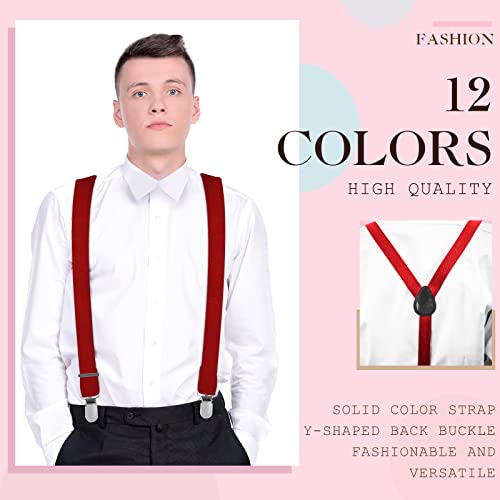Image of Eurzom 12 Pcs Adjustable Elastic Y Back Style Suspenders