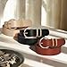 OCTBERSIEG 3 Pack Belts for Women Womens Belt For Jeans Dresses Pants Womens Belts with Gold Buckle Fashion Ladies Waist Belt