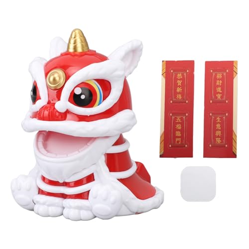 Jerliflyer Solar Powered Dancing Lion Ornament,Chinese New Year Lucky Dancing Lion Toy for Home...