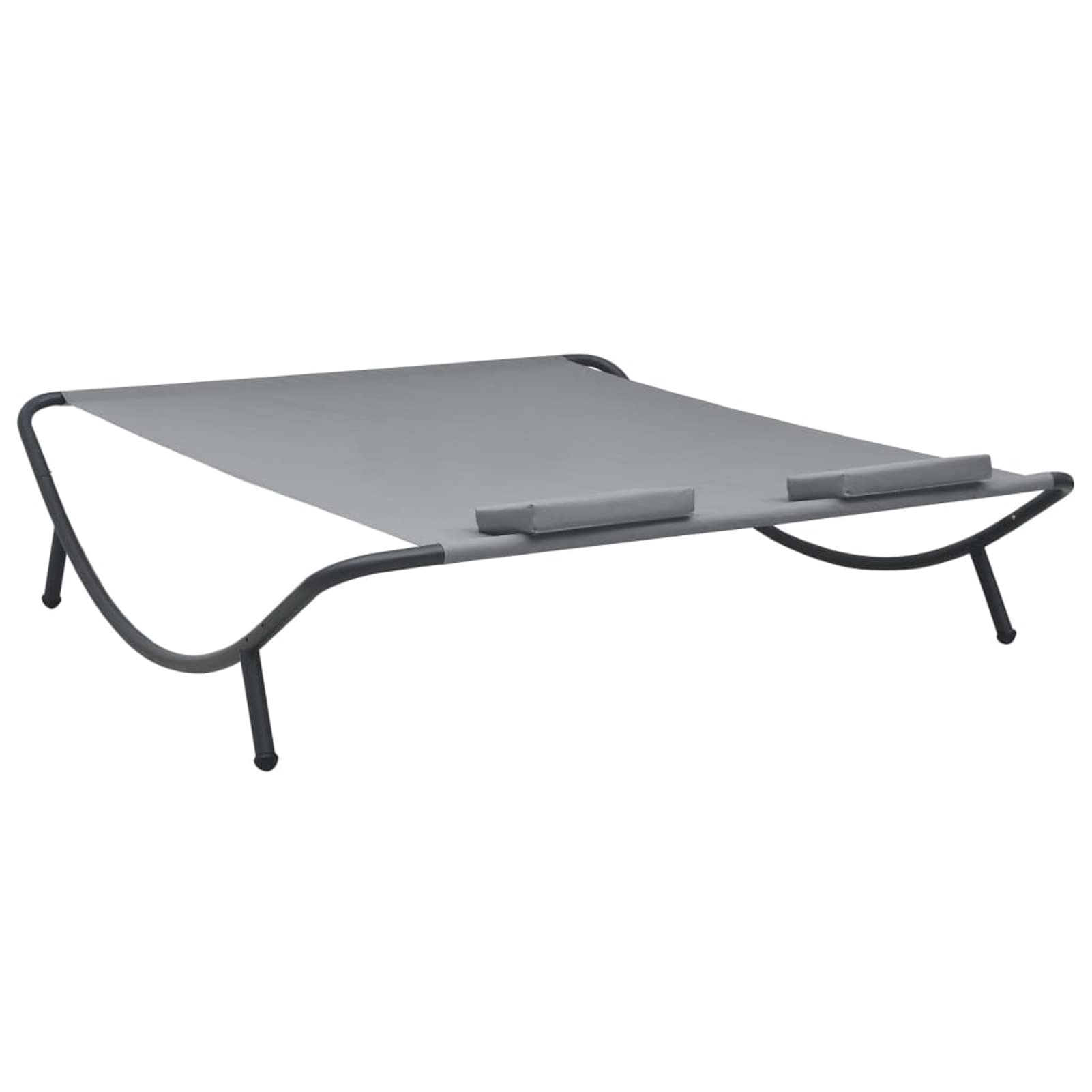 Gecheer Lettino da giardino, matrimoniale, per esterni, per 2 persone, lettino da giardino, letto matrimoniale, sedia a sdraio, in tessuto antracite