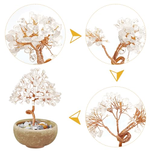 Miniatura 7 de Vlyx Árbol De La Vida De Cuarzo Rosa Decoración Artesanal Con Alambre De Cobre Mujeres Y Hombres