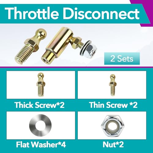 Image of 2 Pcs Quick Release Throttle Disconnect, Compatible with Allstar | 10-32 Female Thread Steel Carburetor Connecting Rod with Ball Joint Replacement