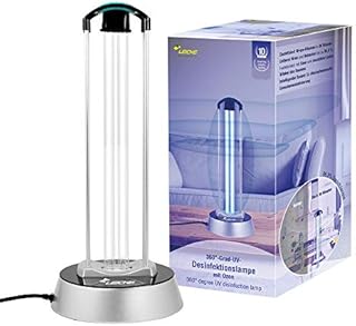 LEICKE Lampa do dezynfekcji UV, bez ozonu, lampa sterylizacyjna UVC, współczynnik 99%, oczyszczacz powietrza, lampa UV, sterylizator do szkoły, biura, salonu, restauracji, studia fitness (40W Premium)