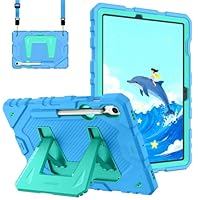 Fintie Kids Friendly Case for Samsung Galaxy Tab S10 Lite/ S10 FE/ S9 FE 10.9 Inch/Tab S9 11 Inch, Fully-Body Rugged Heavy Duty Shockproof Protective Case with Kickstand & Shoulder Strap (Blue)