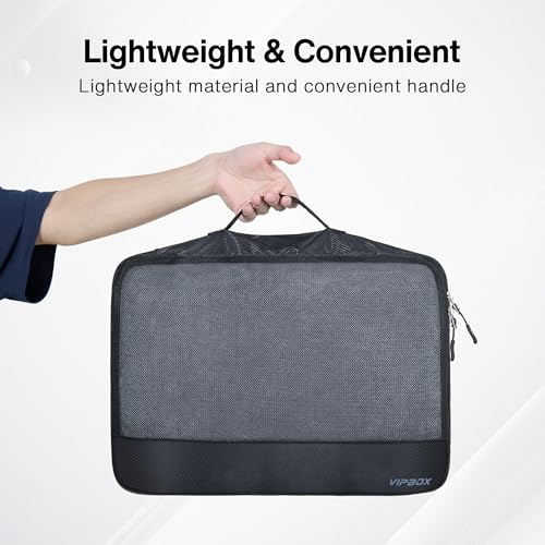 5 Set Packing Cubes Travel for Luggage Durable Suitcases Organizer Bags Lightweight Airplane Travel Vacation Essentials Accessories for Carry on (Black)3