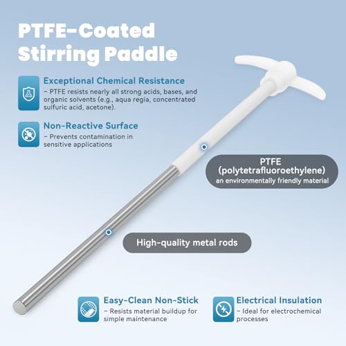 Image of PTFE Stirring Rod with Three-Blade Propeller Stirrer & Dissolution Paddle Stirrer - 3-Piece High-Performance Lab Stirring Tool Set, Chemical-Resistant Precision Mixing for Lab Industrial Use