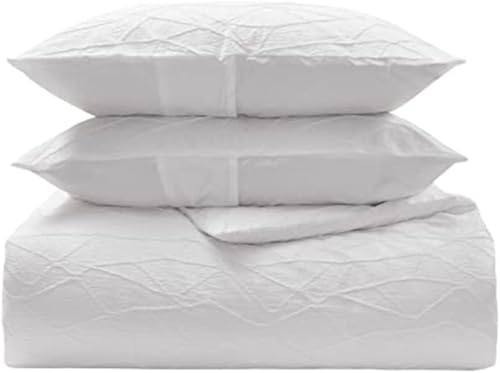 Miniatura 11 de Vera Wang - Juego de edredón King, ropa de cama reversible de lujo con fundas a juego, decoración del hogar de peso medio (blanco arrugado