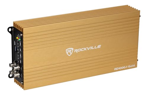 Image of Rockville RD1000.1 Gold 1 Ohm Mono Car Amplifier, 1000W RMS / 2400W Peak
