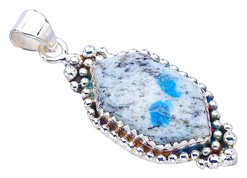 Pendentif K2 Azurite argent 925 fait main finis les bijoux industriels