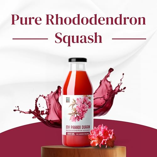 Image of MY PAHADI DUKAN (MPD) Buransh Sanjivni Flower Juice 300ml | No Sugar Added | No Artificial Colors | Himalayan Wellness Drink | Rich in Antioxidants & Vitamin C | Natural Rhododendron Squash