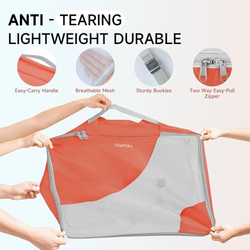 Image of OlarHike 11 Set Packing Cubes for Travel, Gifts for Women Mom,Anti-Tearing Suitcase Organizer with Over 1000 pcs Mesh Holes,Vacation Essentials & Accessories for Cruise Ship