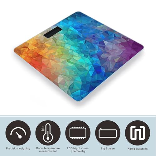 Báscula digital de baño Rainbow Triangle con plataforma amplia miniatura 3