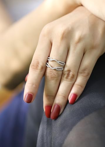 Dazzlingrock Collection Round White Diamond Split Shank Enhancer Guard Wedding Ring (0.35 ctw, Color I-J, Clarity I1-I3) in Solid Gold2