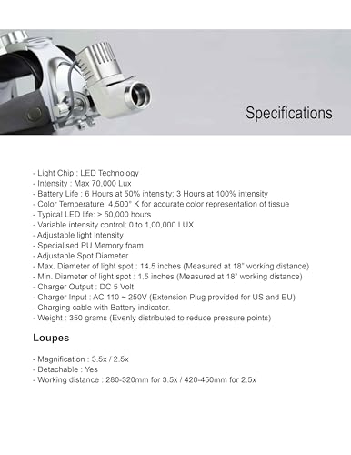 Image of ESC Medicams Surgical Ent Headlight for Dental with 12w Wireless Led Medical Headlamp (2 Battery, Premium Metal Briefcase)