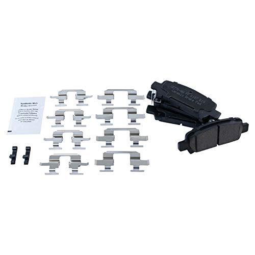 Image of TRQ Rear Brake Pad and Rotor Set Ceramic Parking Brake Shoe Compatible with 2008-2009 Subaru Legacy