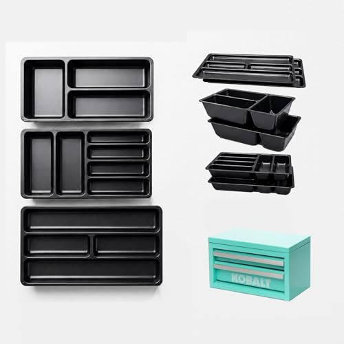 6 Pcs Tool Box Organizer Tray Divider Set for Kobalt Mini 2-Drawer ToolBox Compatible with Both Old & New Version Tool Desk Drawer Organization Toolbox Accessories&Organizer.