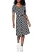 Star Vixen Women's Ruched Elbow-Sleeve Dress with Belt