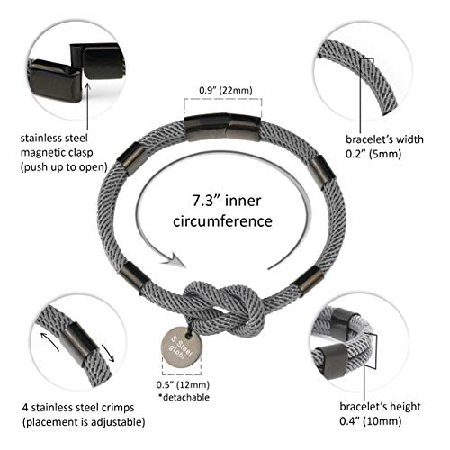 globi Paracord Braided Rope Bracelet for Men Women | Lightweight Nautical Unisex Cuff Bracelet with Stainless Steel Magnetic Clasp2