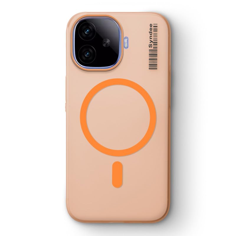 Image of Mr. Case Back Cover for iQOO Neo 10R 5G Sleek Frosted Translucent Back Only Compatible with Wireless Magnetic Accessories | Anti-Scratch Shockproof Phone Cover - Orange