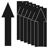 M METERXITY 6-Pack 12x4 Inch Arrow Stickers | Waterproof PVC, Self-Adhesive, Removable Floor Directional Sign Decal | for Road Instructions, Wall Event Signage, Black