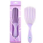 Nature Spell FlexiFlow Detangling Hair Brush, Flexible Strands for Gentle Brushing, Eliminates Knots & Reduces Breakage, Suitable for All Hair Types, Purple