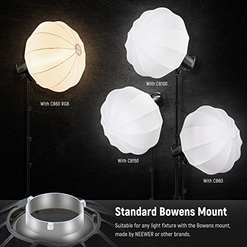 Neewer 20"/50Cm Lantern Softbox One Step Quick Release, 360° Light Diffuser With Skirt, Bowens Mount For Video Light Cb60 Cb100 Cb150 Compatible With Aputure Light 600D Amaran 60X Godox Sl60W, Ns50L #TOP4