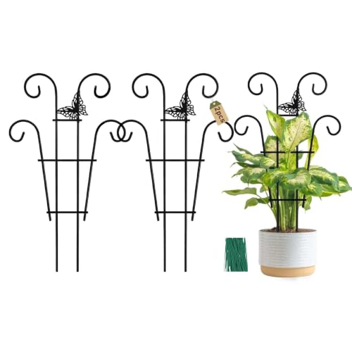 Image of Coomin Indoor Plant Trellis for Potted Plants with Buttrtflies, 14.5in 2p