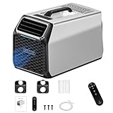 Climatizzatore portatile da campeggio 5000 BTU per tenda e camper, condizionatore DC con compressore, auto-evaporante, timer e modalità sleep per furgone, camion, piccoli ambienti(Silver)