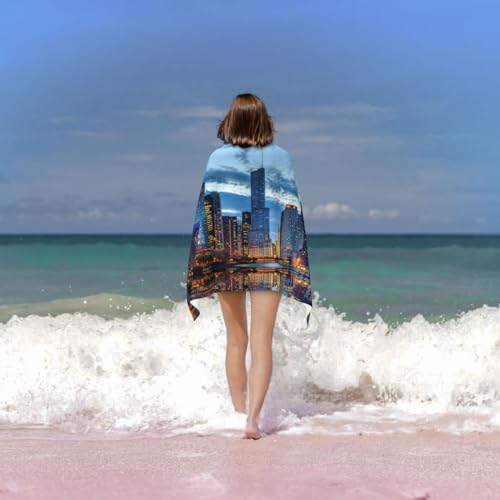 Serviette de plage séchage rapide sans sable motif Chicago Illinois