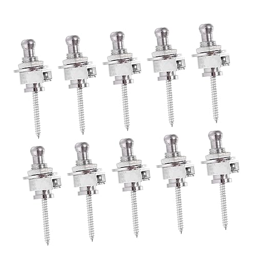 ifundom Guitar Strap Lock Button Set 10pcs Metal Guitar Strap Locks Nails Easy Install Prevent