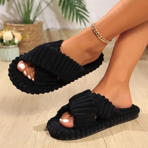 Slippers for Women Memory Foam House Bedroom Open Toe Slides Sandals Shoes Comfy for womens Anti-Skid sole3