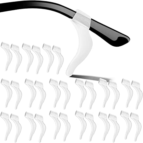 Image of MOLDERP Glasses Ear Grips, 20 Pairs Kids And Adults Glasses Anti-Slip, Silicone Elastic Eyeglasses Temple Tips Sleeve Retainer, Prevent Eyewear Sunglasses Spectacles Glasses Slipping ((Clear, L)