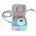 Phetium Instant mini 12 Camera Protective Case Compatible with Instax Mini 12 11,PU Leather Bag with Pocket and Adjustable Shoulder Strap (Rainbow)