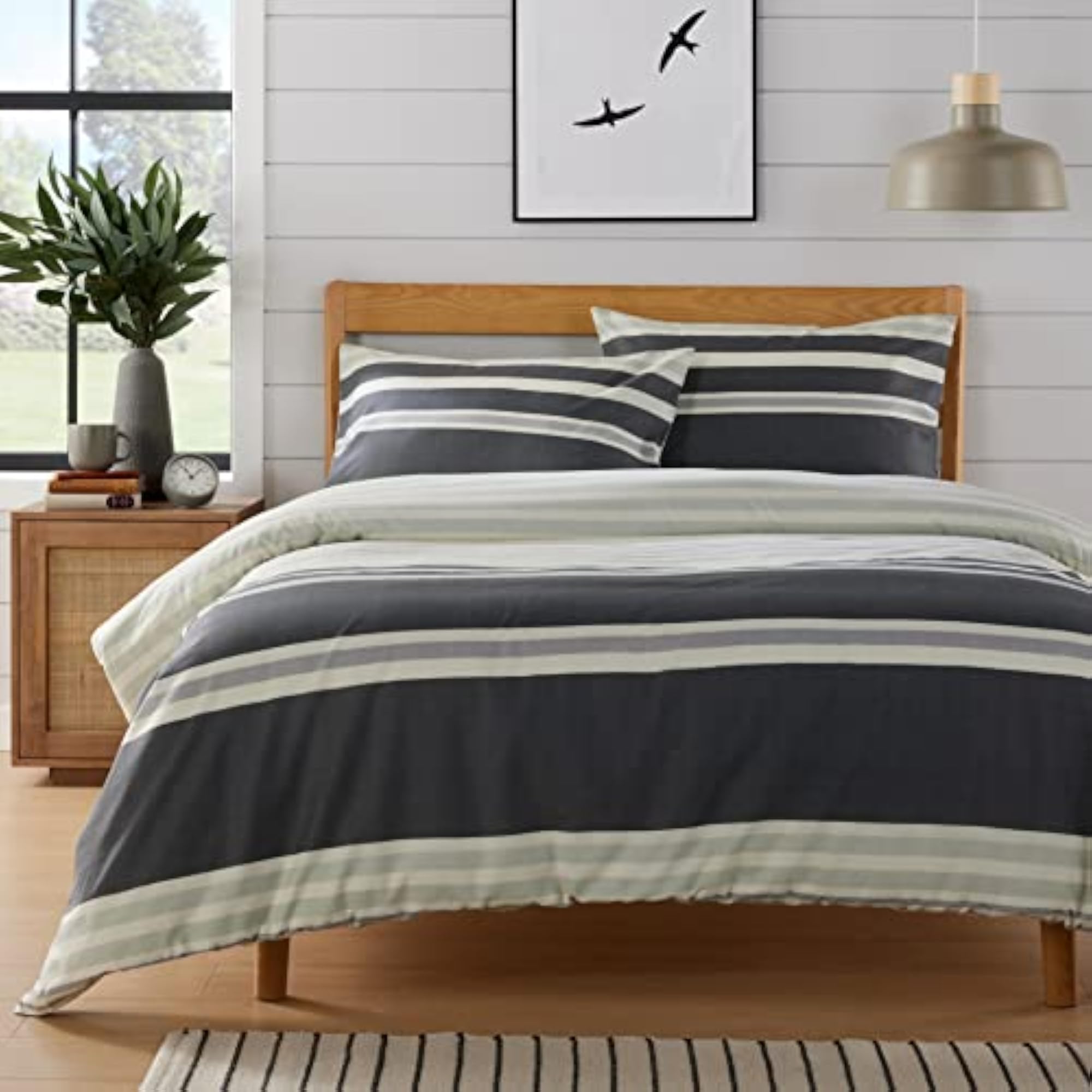 Miami Stripes Duvet Cover Set, Luxury Cotton Blend