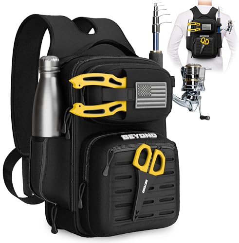 Beyond Fishing Tackle Backpack- The Voyager (All Black)
