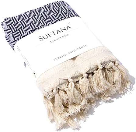 Sultana Luxury Linens - Turkish Bath Towel Set of 1 | 100% Turkish Cotton | Decorative Bathroom Towel for Bath, Beach, Pool, Travel, Spa, and Yoga | 40 x 70 Inches