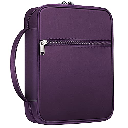 Image of FINPAC Bible Cover, Carrying Book Case Church Bag Bible Protective with Handle and Zippered Pocket, Gift for Mother Lady Women Men, Maroon