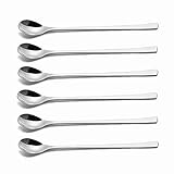 IMEEA ロングスプーン バースプーン 18-10ステンレス パフェスプーン 23CM シルバー 6本 業務用