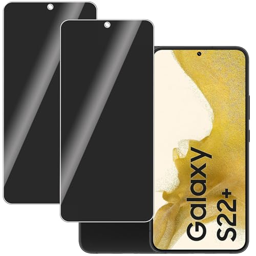 KELOLIN [2 Pack Privacy Tempered Glass Screen Protector for Samsung galaxy S22 Plus 9H Hardness Anti-Scratch Anti Spy Glass Screen Protector for Samsung galaxy S22 Plus