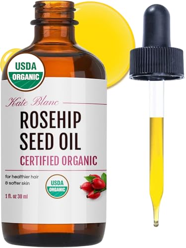 Kate Blanc Cosmetics Rosehip Seed Oil for Face, 100% Pure Organic | Cold Pressed Unrefined Rose Hip...