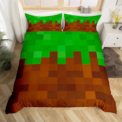 Housse de couette pixel douce pour enfant parure lit simple microfibre facile à laver - 3