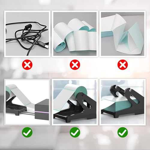 Image of BRONTIX Multi Size Label Holder for Rolls and Fan-Fold Labels, Thermal Sticker Roll Holder for Desktop Thermal Printer Shipping Supplies